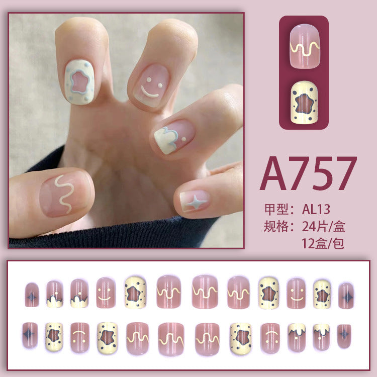 Fresh French Flower Manicure with Ice and Transparent Stars