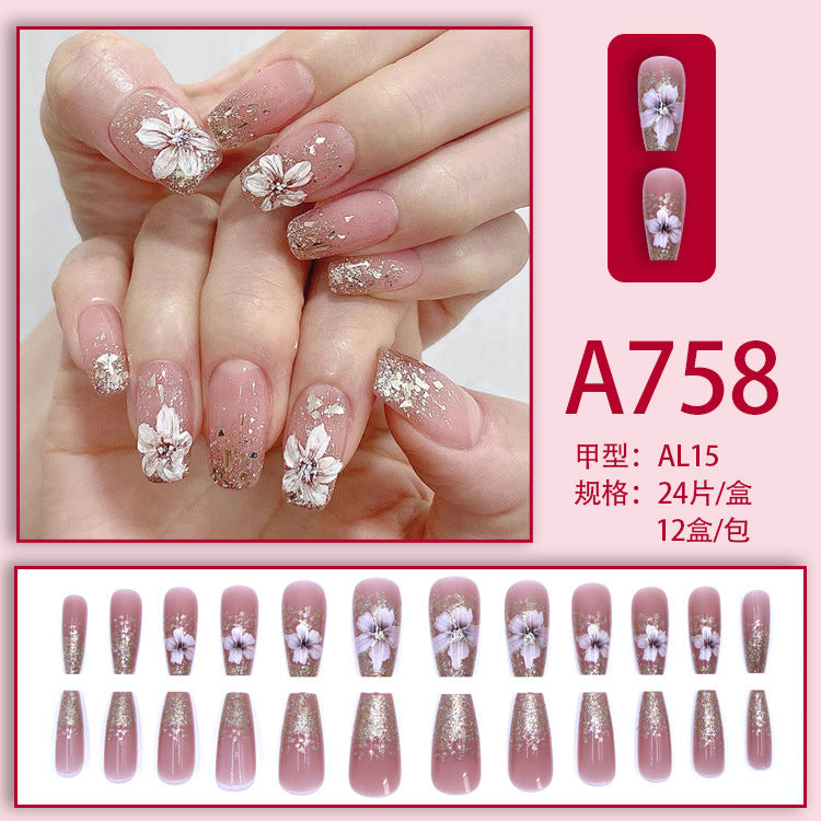 Fresh French Flower Manicure with Ice and Transparent Stars