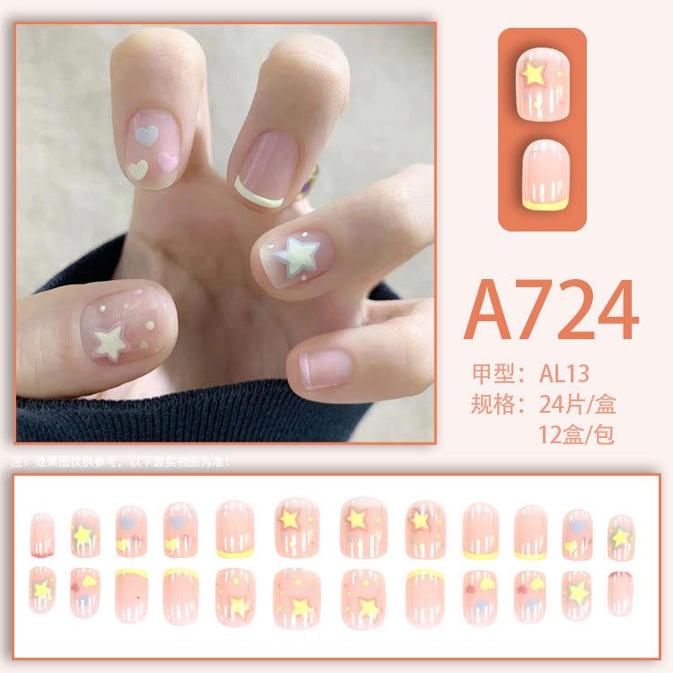 Fresh French Flower Manicure with Ice and Transparent Stars