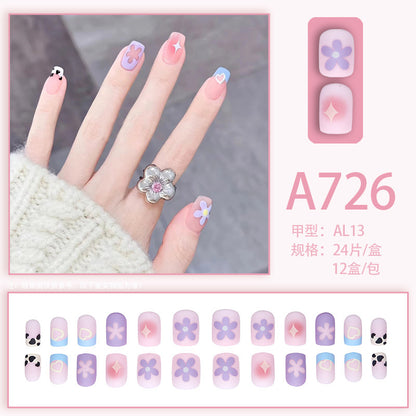 Fresh French Flower Manicure with Ice and Transparent Stars