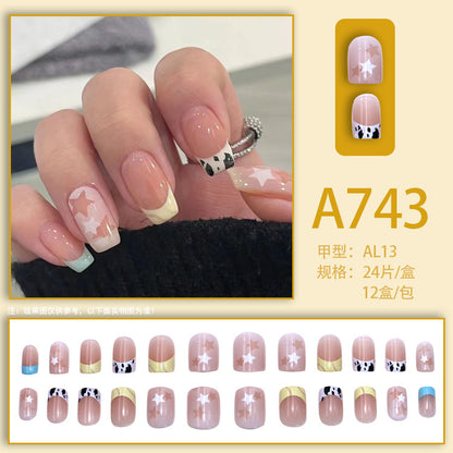 Fresh French Flower Manicure with Ice and Transparent Stars