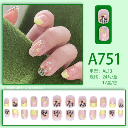 Fresh French Flower Manicure with Ice and Transparent Stars