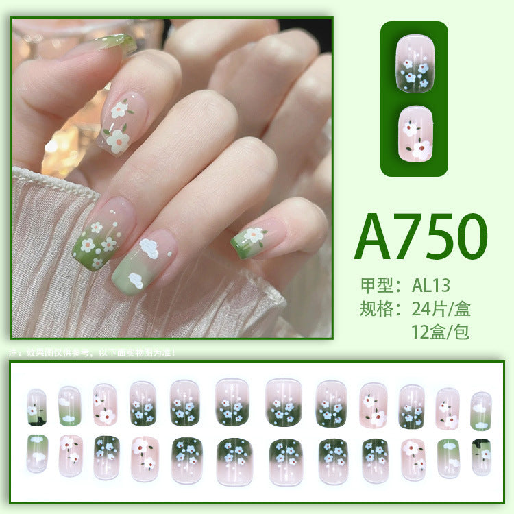 Fresh French Flower Manicure with Ice and Transparent Stars